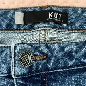 Kut from the Cloth- distressed blue jeans size 12, baggy fit but comfy!!